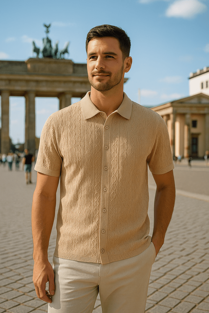 Menno | Kurzärmeliges Strickhemd